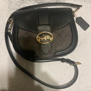 Coach Georgie Saddlebag in Signature Canvas